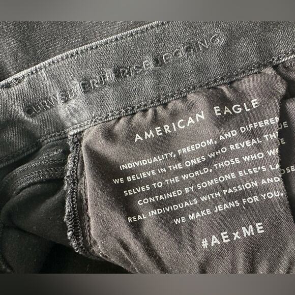 American Eagle black slash next level stretch super curvy high rise jeggings - Picture 5 of 6